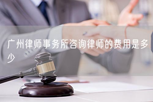 广州律师事务所咨询律师的费用是多少