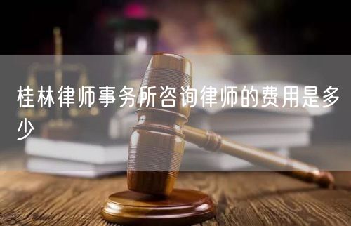 桂林律师事务所咨询律师的费用是多少