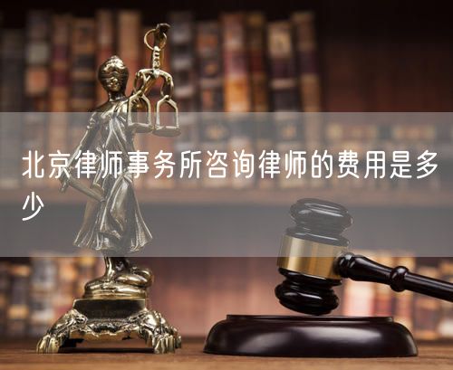北京律师事务所咨询律师的费用是多少